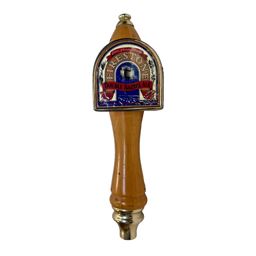 VTG Firestone Walker Double Barrel Ale Beer Brewing Tap Pull Handle Wood 11"